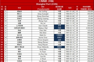 海港26/27赛季亚冠报名名单：维塔尔莱昂纳多领衔7外援，武磊在列