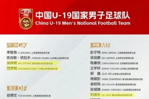 恒大足校培养球员朱信宇、刘佳乐、郭五岳等7人入选U19国足名单