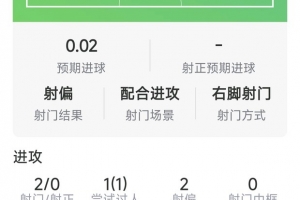 维尼修斯本场数据：2射0正，1次过人，0关键传球，评分6.5分
