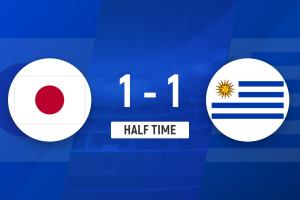 半场-日本暂1-1乌拉圭 松木玖生内切兜射破门马克西·阿劳霍扳平