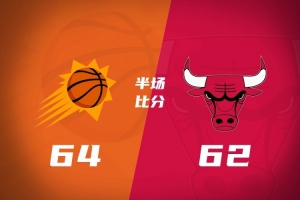 太阳半场64-62领先公牛 狄龙13分3助 布克11中2 鲍威尔14分