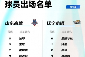 山东VS辽宁大名单：赵继伟&付豪&克里斯出战 王岚嵚战旧主